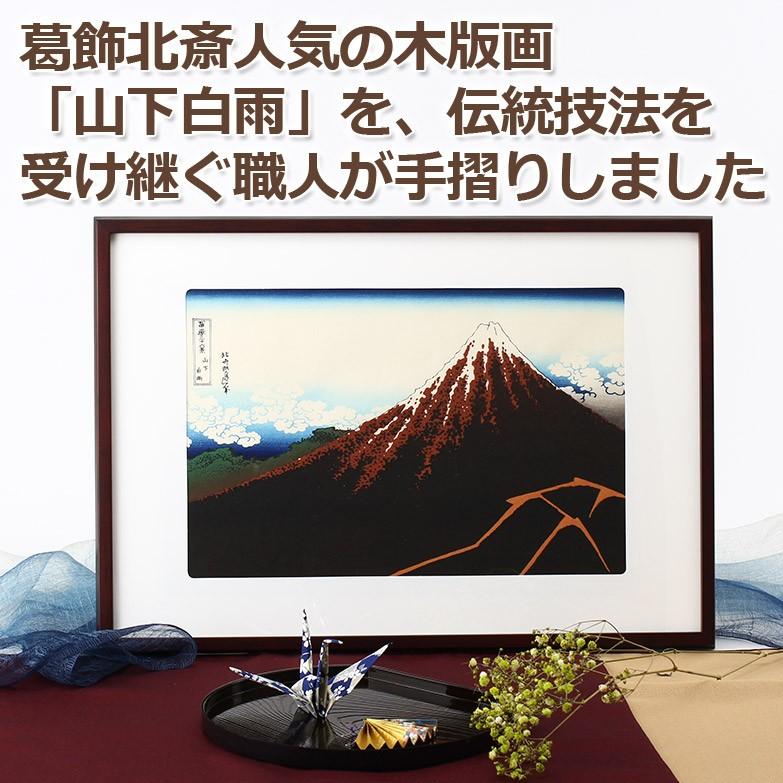 職人の手により手摺りしました　葛飾北斎　木版画「山下白雨」額装品 送料無料 ポイント消化 | ブランド登録なし | 03