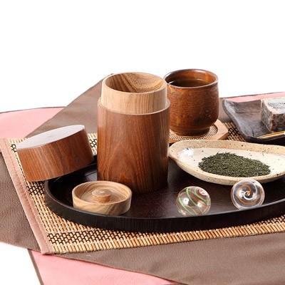 幸せの木「槐」を用いた茶筒　槐 茶筒（中） 送料無料 ポイント消化