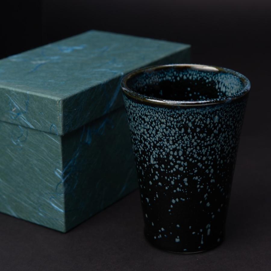 雪夜天目釉フリーカップ 和食器 陶器 コーヒーカップ コップ ビアグラス 青 黒 おしゃれ タンブラー 新潟県 清水焼 羊工房 産直お取り寄せニッポンセレクト 通販 Paypayモール