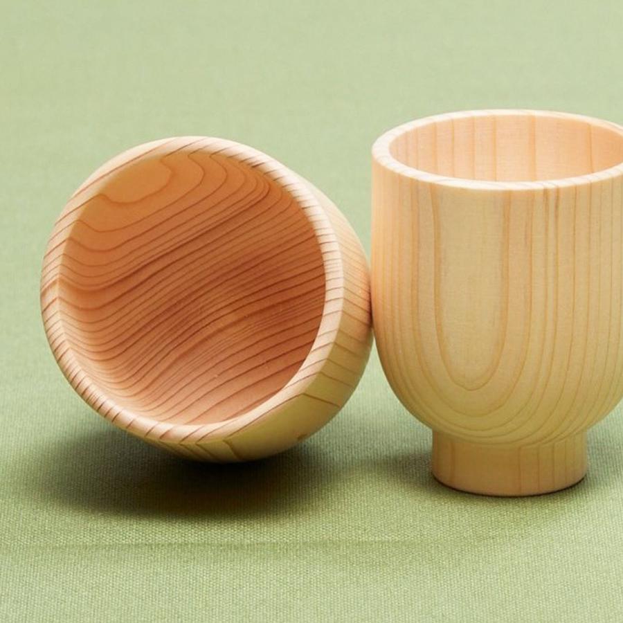 ぐい呑みセット 木製 ヒノキ 高級 日本製 酒器 おちょこ 丸ぐいのみ 桧