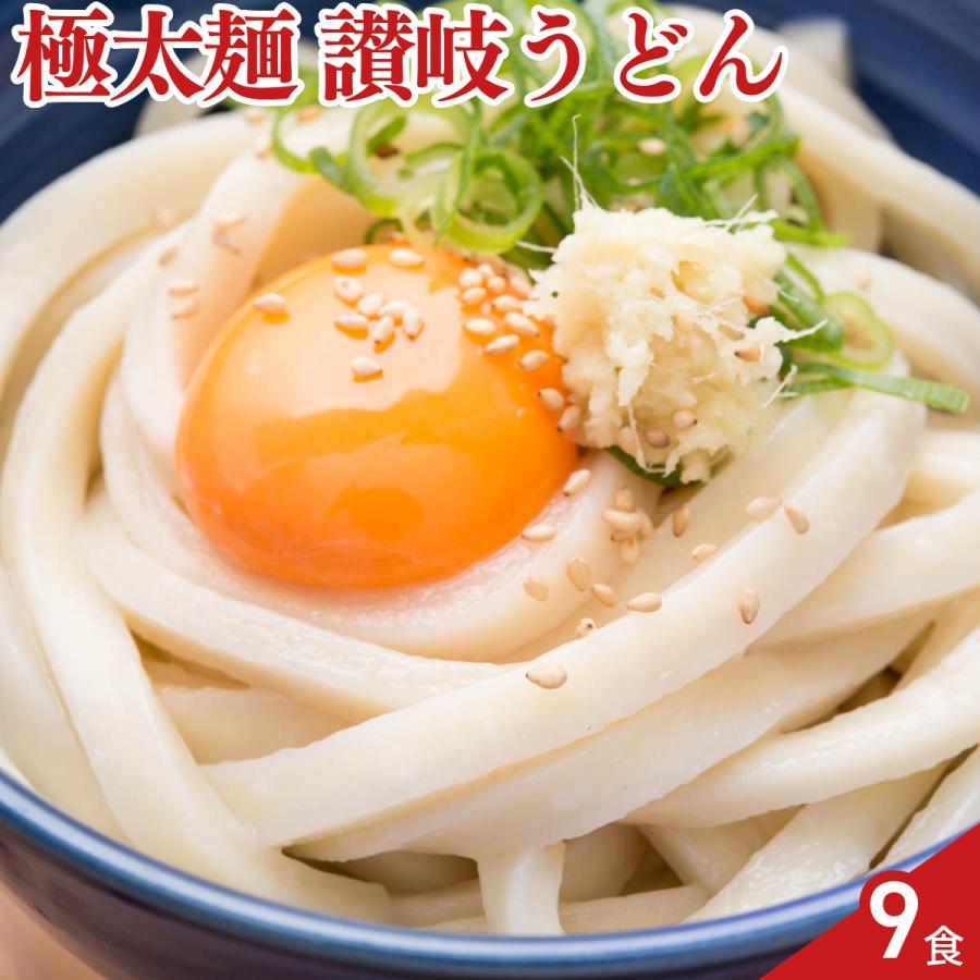 極太麺 讃岐うどん 9食〔300g×3〕 超モチモチ ポスト投函便 初登場 お試し ポイント消化（Yahoo!・産直お取り寄せNセレクト Yahoo!店）