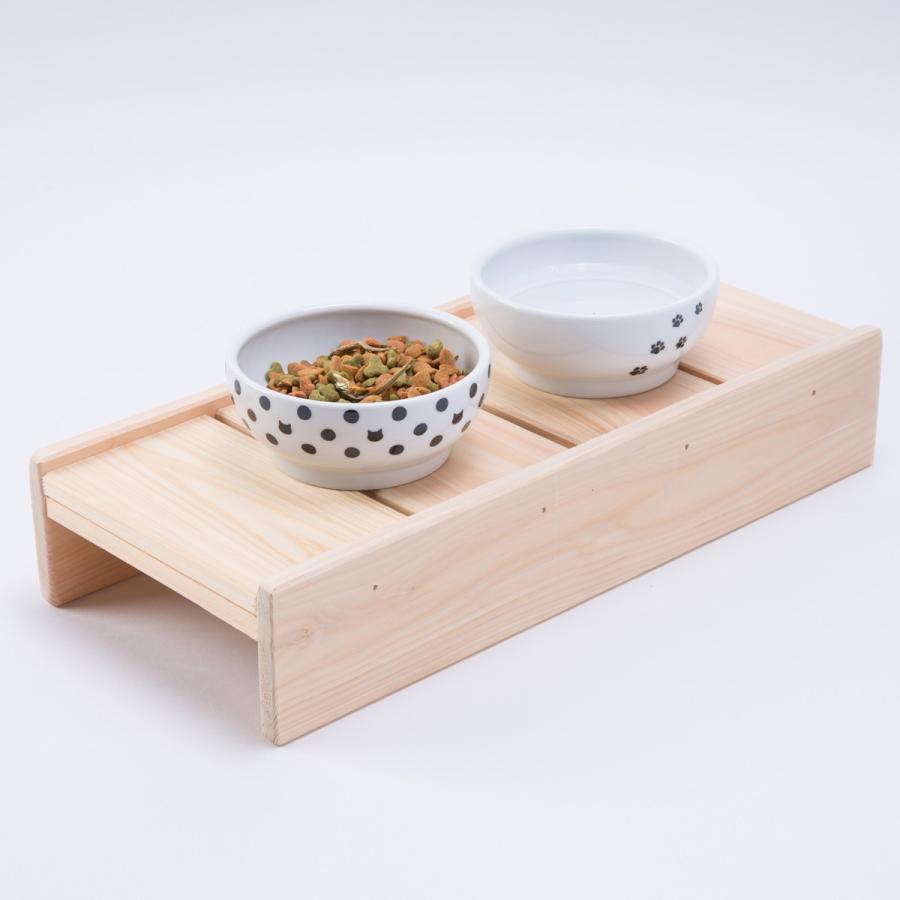 猫用食器台 国産ひのき ひのきや キャット用 猫ちゃん フードスタンド