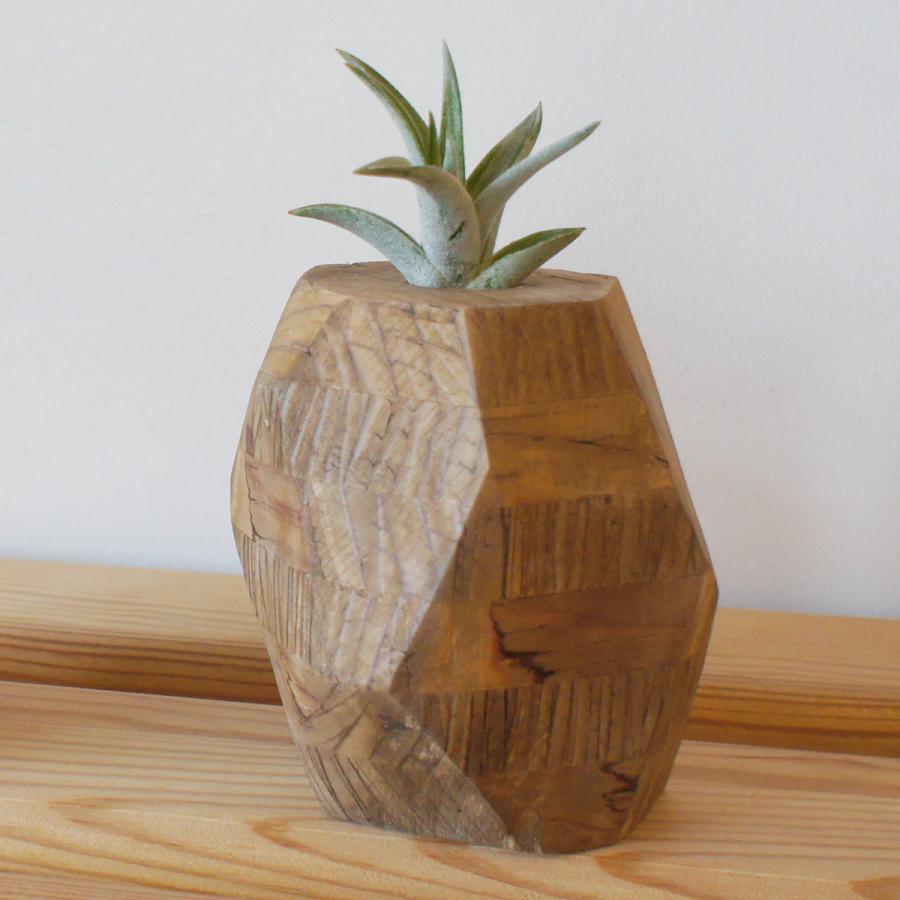 木製花瓶 茶 エアープランツ付き 花瓶 おしゃれ インテリア雑貨 一輪挿し フラワースタンド 手作り 木製 Lvl材 花器 産直お取り寄せニッポンセレクト 通販 Paypayモール