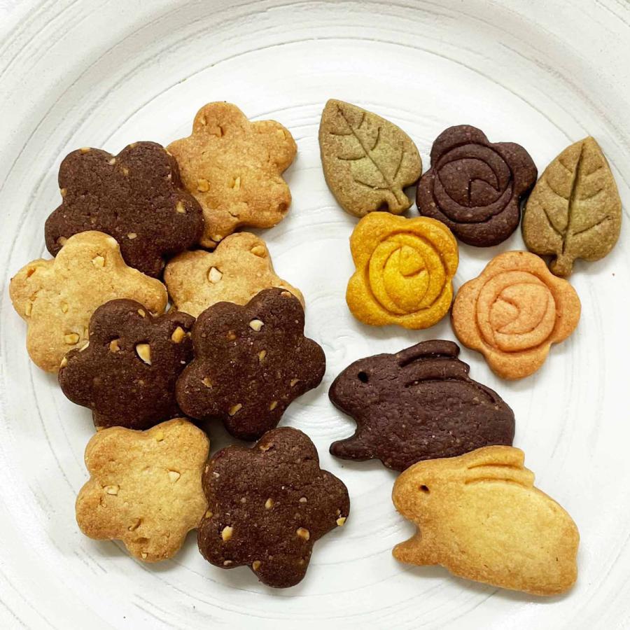 クッキー缶セット ウサギ花 丸缶3個角缶1個セット お菓子 ギフト