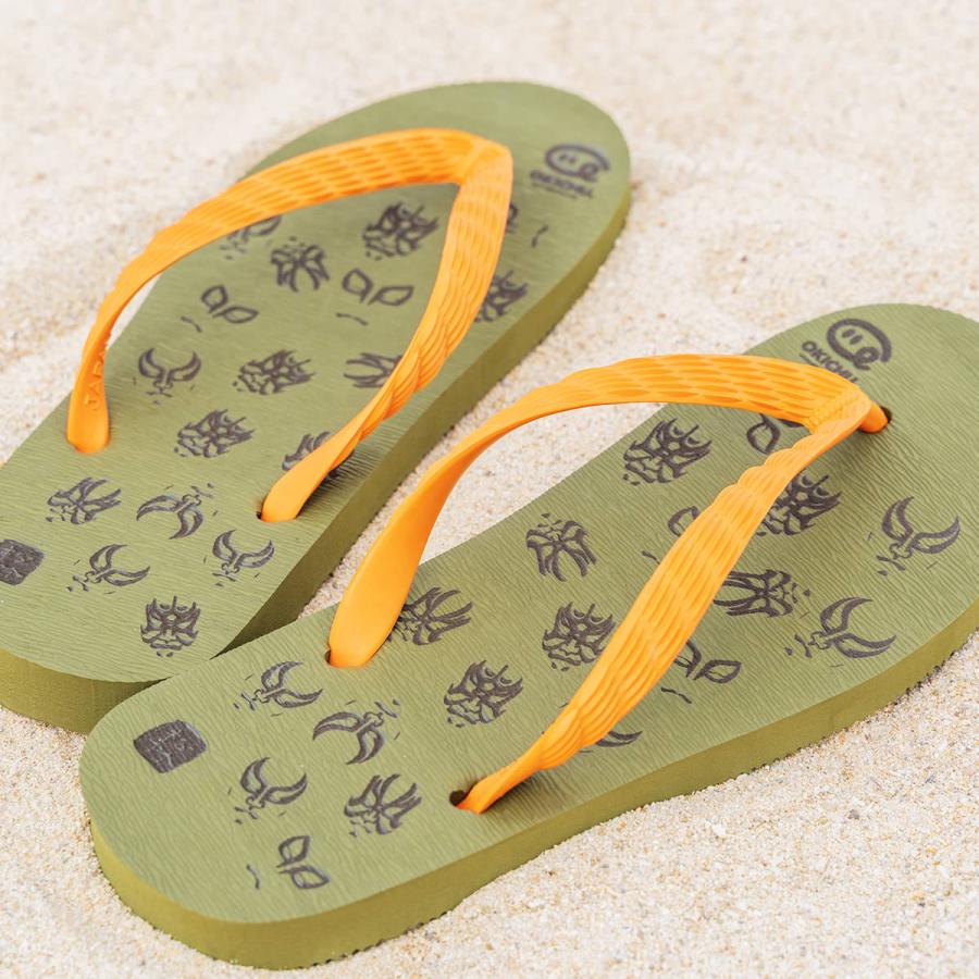 島ぞうり 歌舞伎・熊取 レーザー彫刻加工 日本製 ビーチサンダル 沖縄