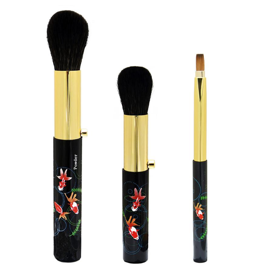 竹宝堂 熊野筆 蒔絵 化粧ブラシ 携帯用 リップ パウダー チーク