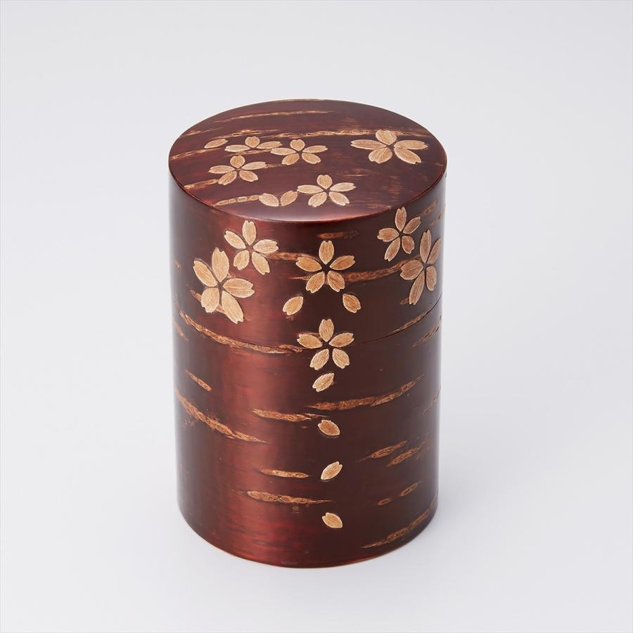 ● 秋田県伝統工芸品「桜皮細工 御茶筒揃」 秋田の伝統工芸品,樺細工,キャニスター,茶筒,コーヒー入れ。桜皮細工 工芸品