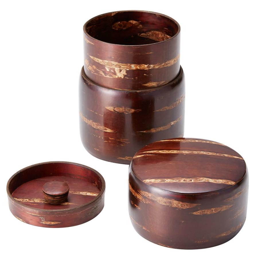 【工芸品2点セット】茶道具 本漆塗り 天然木/桜皮細工 お盆 菓子器 樺細工 工芸品2点セット】茶道具 本漆塗り 天然木/桜皮細工 お盆 菓子