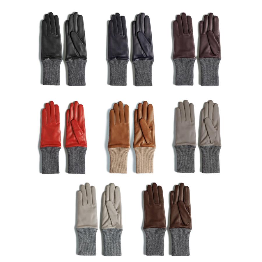 KURODA クロダ 女性用 レザーグローブ ニットカフス付き 手袋 羊革 KURODA（クロダ） 女性用 レザーグローブ ニットカフス付き 手袋