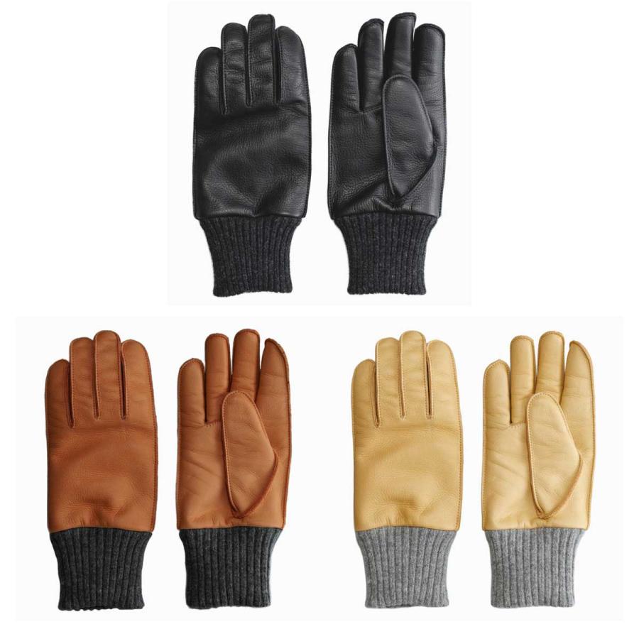 KURODA 男性用 革手袋 リブ付き 牛革 Cowhide 手袋 メンズ 国産 レザーグローブ カウハイド KURODA（クロダ） 男性用 革手袋 リブ付き 牛革 Cowhide 手袋 メンズ
