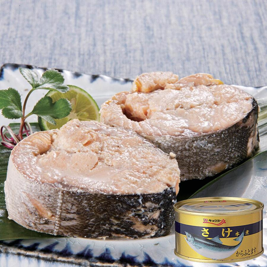 チキン缶42缶、いわしの水煮12缶、さばのみそ煮6缶、あずき3缶