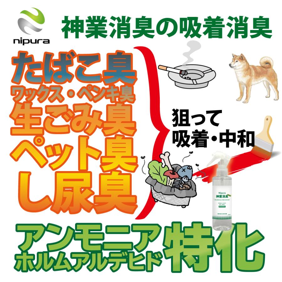 3本セット　ニプラ神業消臭プロ　スプレー　200ml　 たばこ臭　ペンキなど化学物質の揮発臭　ペットやし尿などアンモニア臭特化の消臭剤 |  | 09