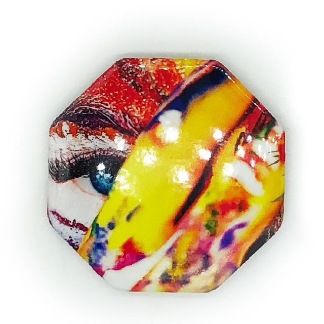 缶バッジセット 缶 バッジ マシン 用 八角形 クリップ パーツ セット 100個