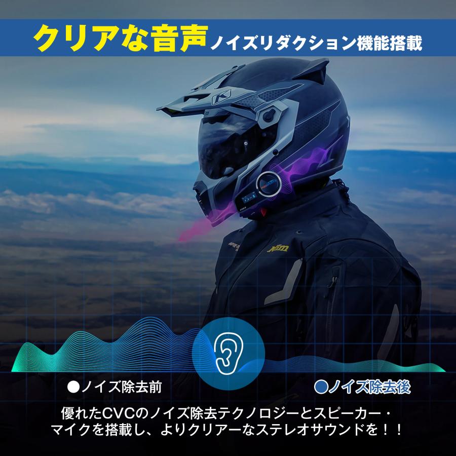 バイク インカム 正規品 FODSPORTS FX6 メーカー保証1年付 FMラジオ Bluetooth5.0 ６人通話 日本語音声案内 日本語説明書｜nirinsya-life｜06