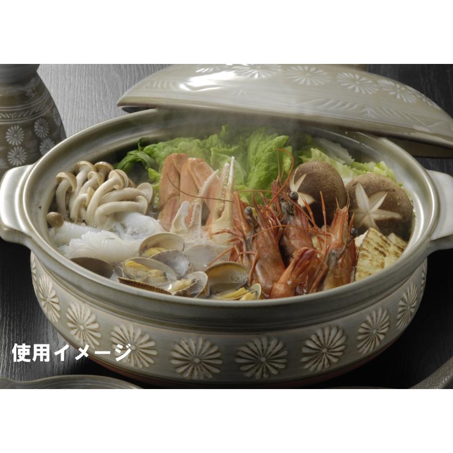 【正規品】 銀峯 花三島 汚れにくい 土鍋 IH対応 直火対応 9号 3-4人用 保温性 萬古焼 日本製 26091の画像