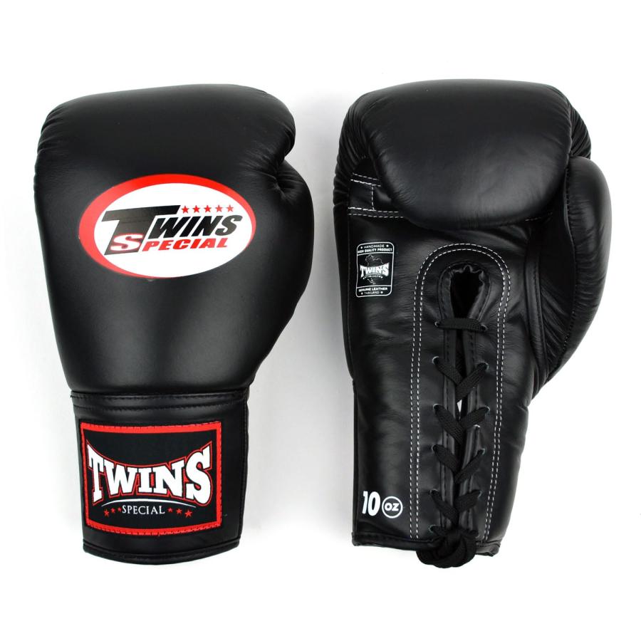 TWINS JAPAN ボクシンググローブ 12oz. 本革 格闘技 Twins ボクシンググローブ(ひも式) 本革製 12オンス ブラック