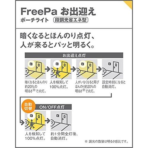 パナソニック(Panasonic) 【工事必要】 LEDポーチライト 40形電球1灯相当 密閉型・防雨型・FreePaお出迎え 明るさセンサ付 幅:2の画像