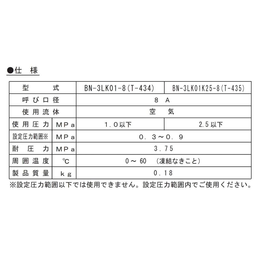 新潟精機(Niigataseiki) BeHAUS 日本製 手元減圧弁 常圧用 T-434