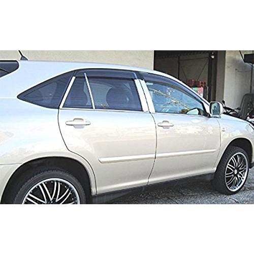BRIGHTZ RX330 RX350 RX400h 03y~09y 超鏡面ステンレスブラックメッキピラーパネル バイザー有用 12PC 【 PIL-の画像