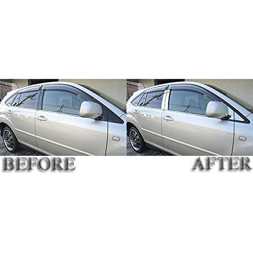 BRIGHTZ RX330 RX350 RX400h 03y~09y 超鏡面ステンレスブラックメッキピラーパネル バイザー有用 12PC 【 PIL-の画像