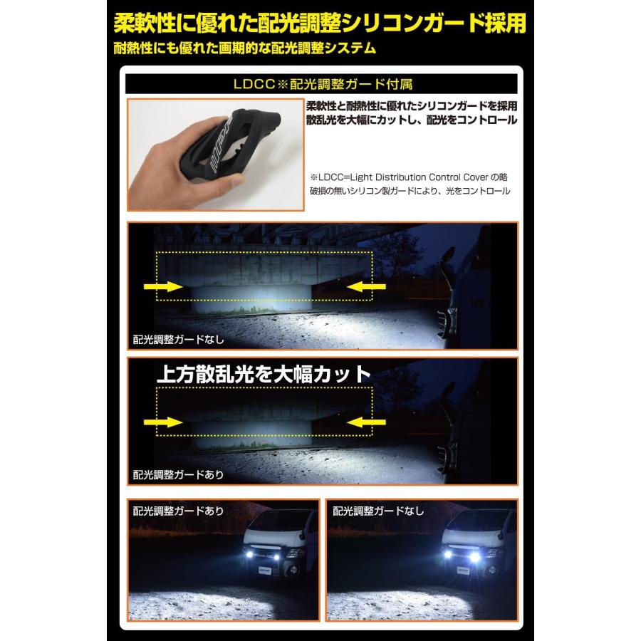 IPF フォグランプ LED 2インチ 角型 2200lm(27，000cd) 6000K ホワイト 12V用 2個入 ドライビング配光 ダブルサイズ_2