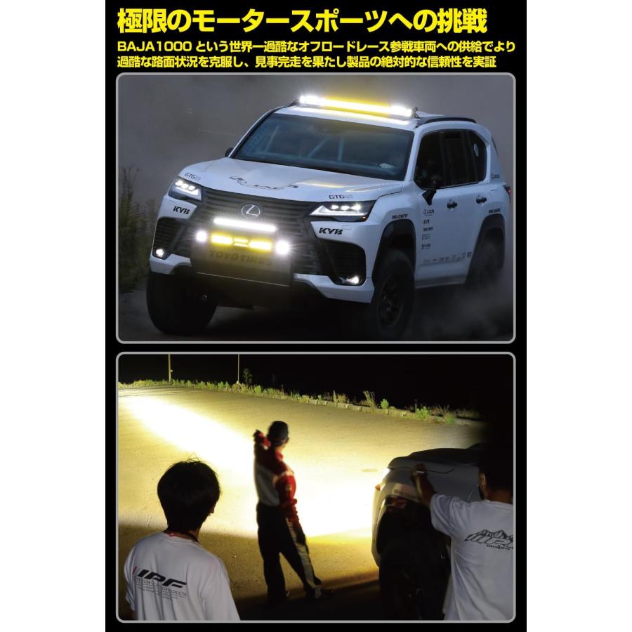 IPF フォグランプ LED 2インチ 角型 2200lm(27，000cd) 6000K ホワイト 12V用 2個入 ドライビング配光 ダブルサイズ_3
