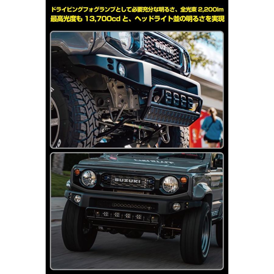 IPF フォグランプ LED 2インチ 角型 2200lm(27,000cd) 6000K ホワイト