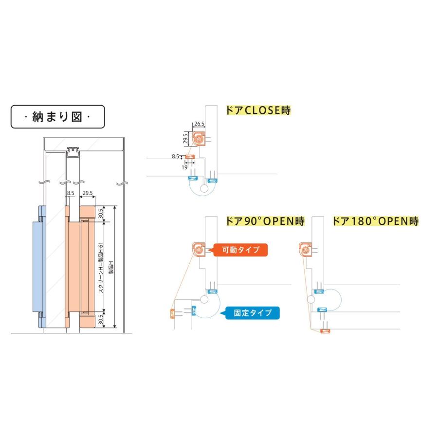 セイキ販売 室内木製ドア用指はさみ防止スクリーン 指はさまんぞう ステンカラー(ST) YBH-12_7