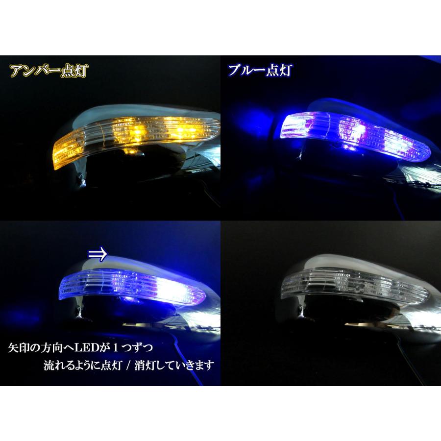 BRIGHTZ プリウス NHW20 LEDメッキドアミラーカバー LED黄&青 【 MIR-SID-157 】 NHW W20 20 22596