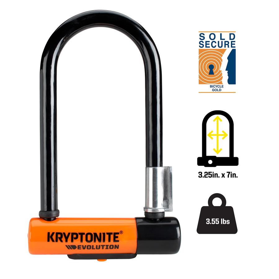 クリプトナイト) Kryptonite 自転車用U字ロック ケーブル付き
