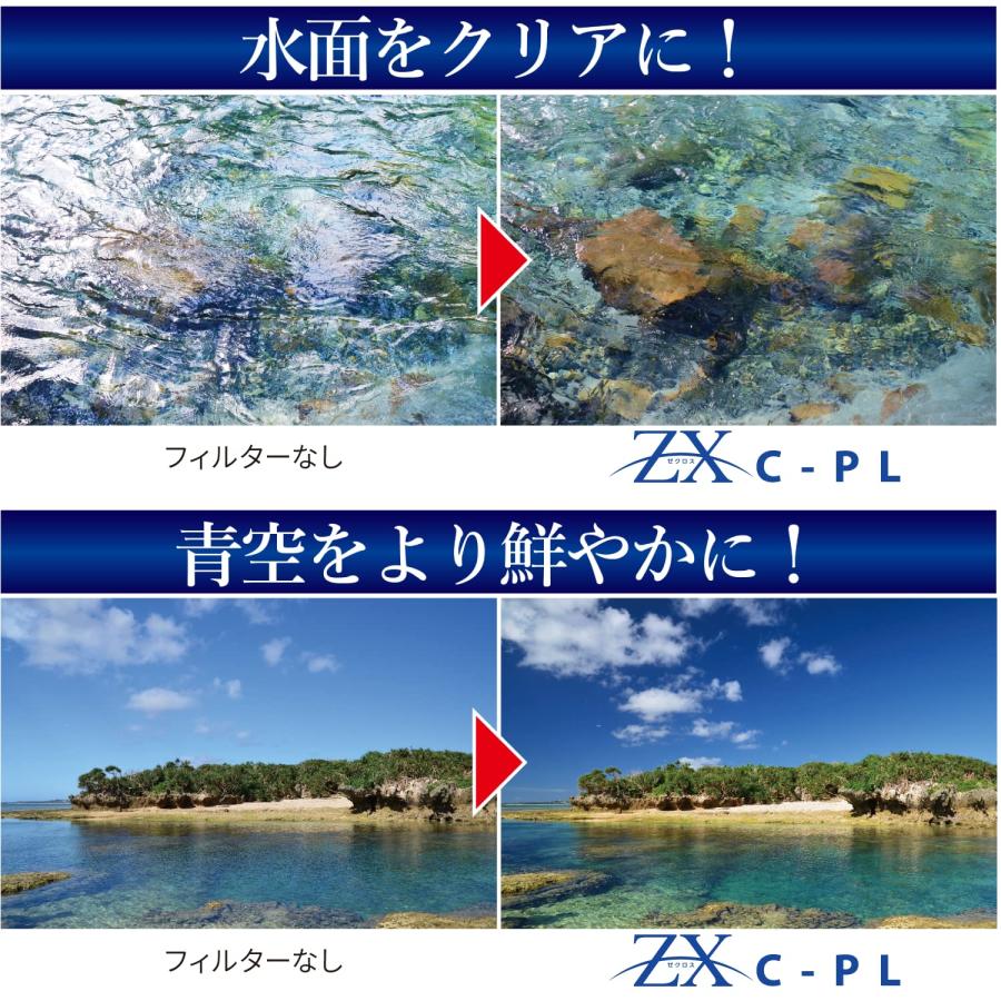 Kenko PLフィルター ZX サーキュラーPL 55mm 高透過偏光膜採用 撥水・撥油コーティング フローティングフレームシステム 545522_2