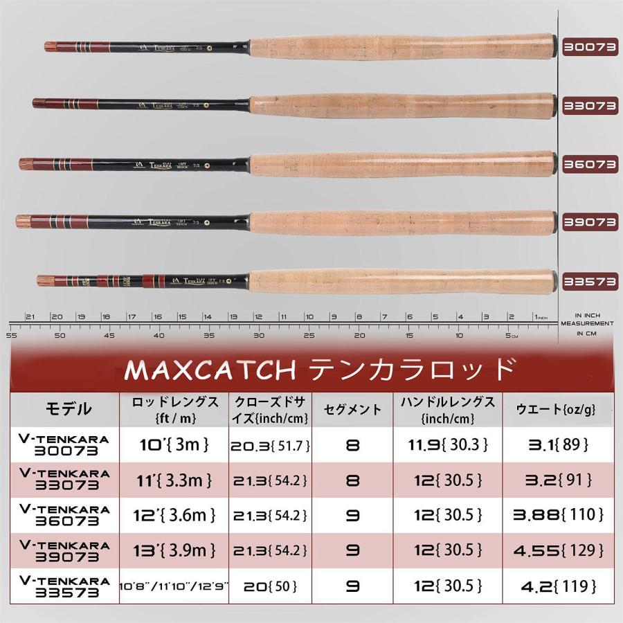 Maxcatch Tenkara rod テンカラロッド フライフィッシングロッド伸縮 カーボンチューブサイズ（10/11/12/13ft） (V-T