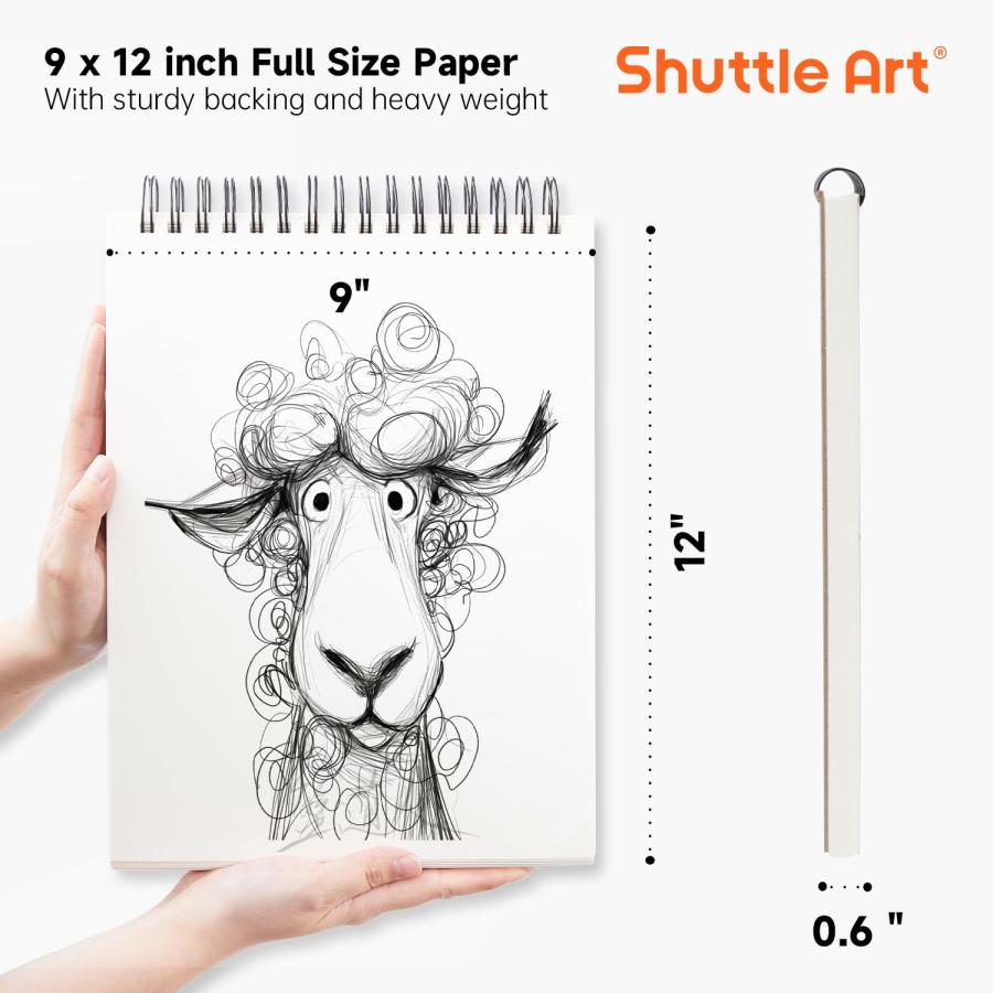 Shuttle Art スケッチブック 80枚 2冊セット スパイラル製本 画用紙