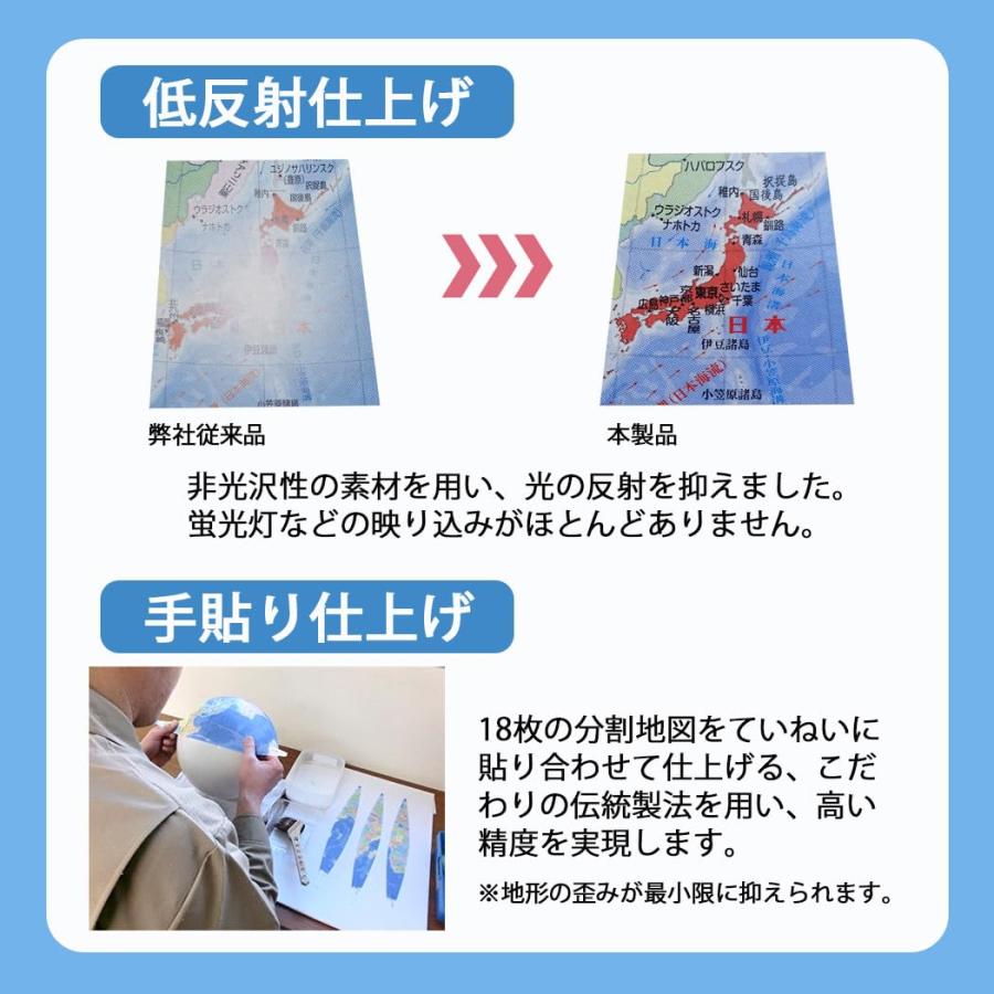 時間割付きメモ帳セット 地球儀 26cm 26-GX 行政図タイプ 日本製 昭和カートンスタンダードモデル 三貴工業 学習用 GLOVE グローブ 教の画像