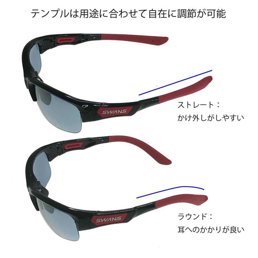 [スワンズ] スポーツ サングラス スプリングボック ミラーレンズモデル SPB-0714 BK ブラック×レッド ゴルフ ボールスポーツ 自転車 フ_7