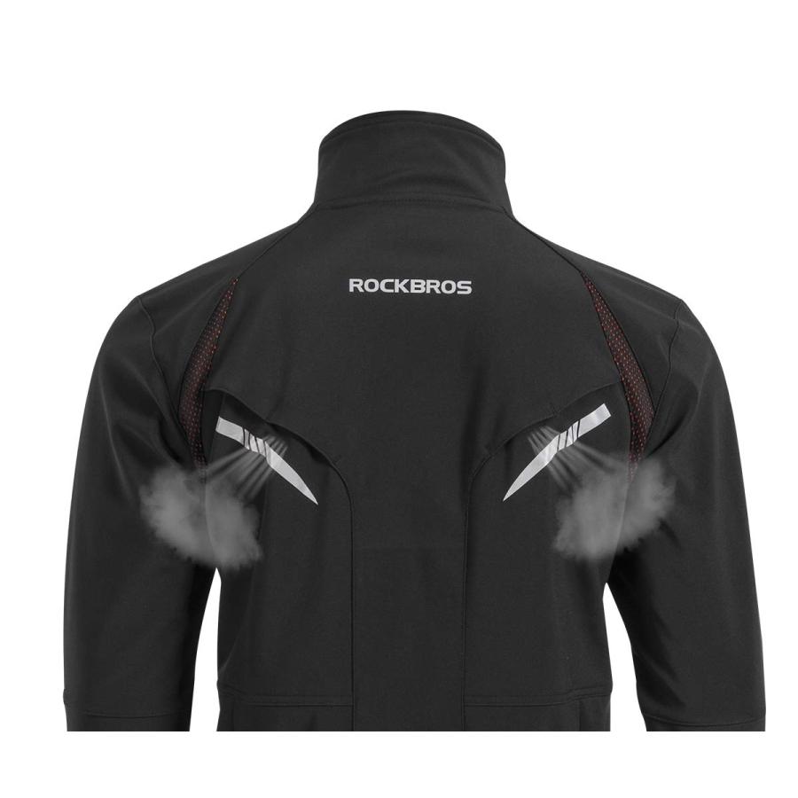 ROCKBROS(ロックブロス)サイクルジャケット メンズ 冬 サイクルウェア ウインドブレーカー 防寒 サイクルジャージ 長袖 防風 裏フリース 自の画像