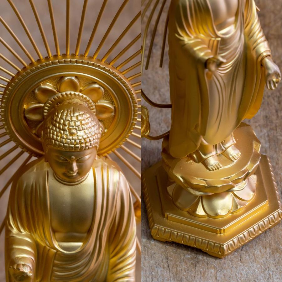 仏像 阿弥陀如来 御東用15.7cm(金メッキ/24金) 仏師：牧田秀雲 原型＿『浄土真宗大谷派(東)』 高岡銅器(あみだにょらい東/Ｍ)_5