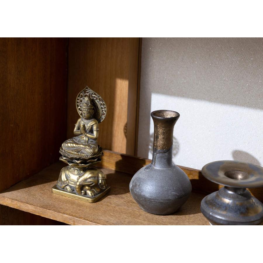 仏像 普賢菩薩 15cm（古美金仕上げ） 仏師：牧田秀雲 原型＿（辰・巳年生まれ）十二支守り本尊 高岡銅器(ふげんぼさつ)_2