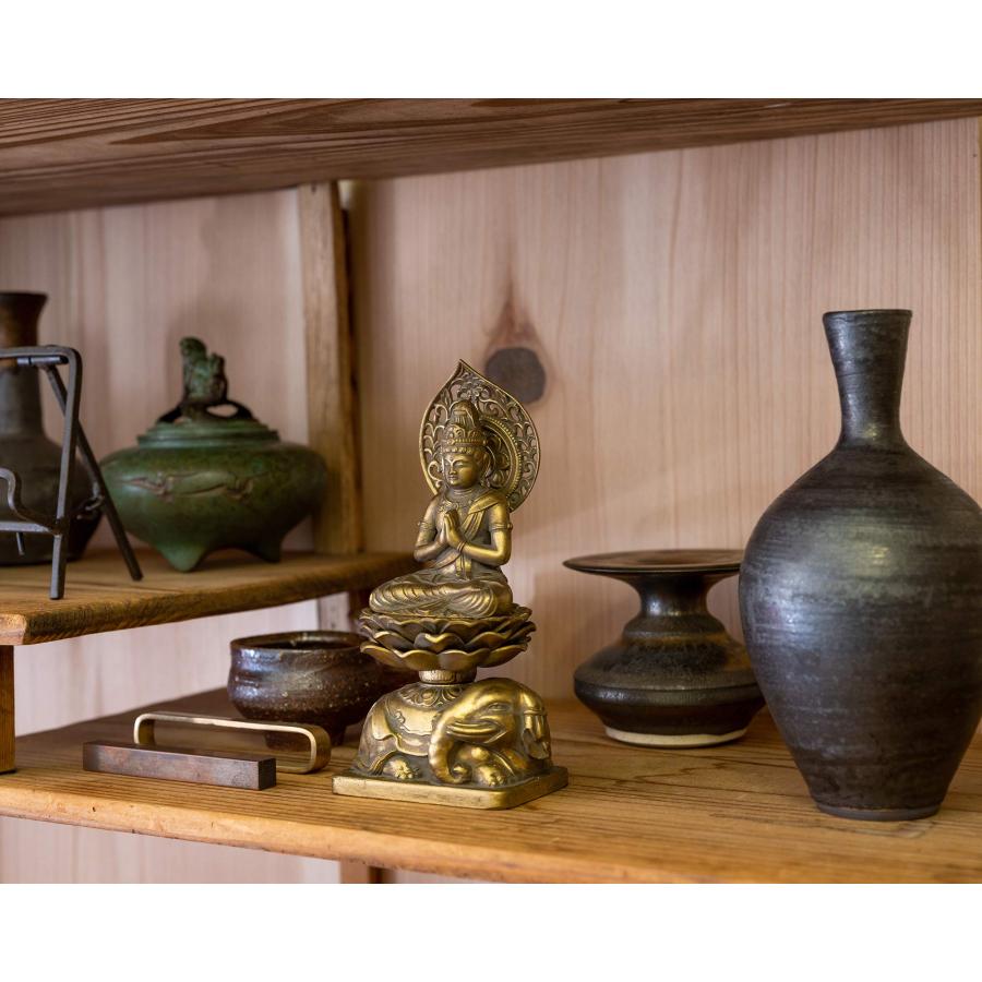 仏像 普賢菩薩 15cm（古美金仕上げ） 仏師：牧田秀雲 原型＿（辰・巳年生まれ）十二支守り本尊 高岡銅器(ふげんぼさつ)_7
