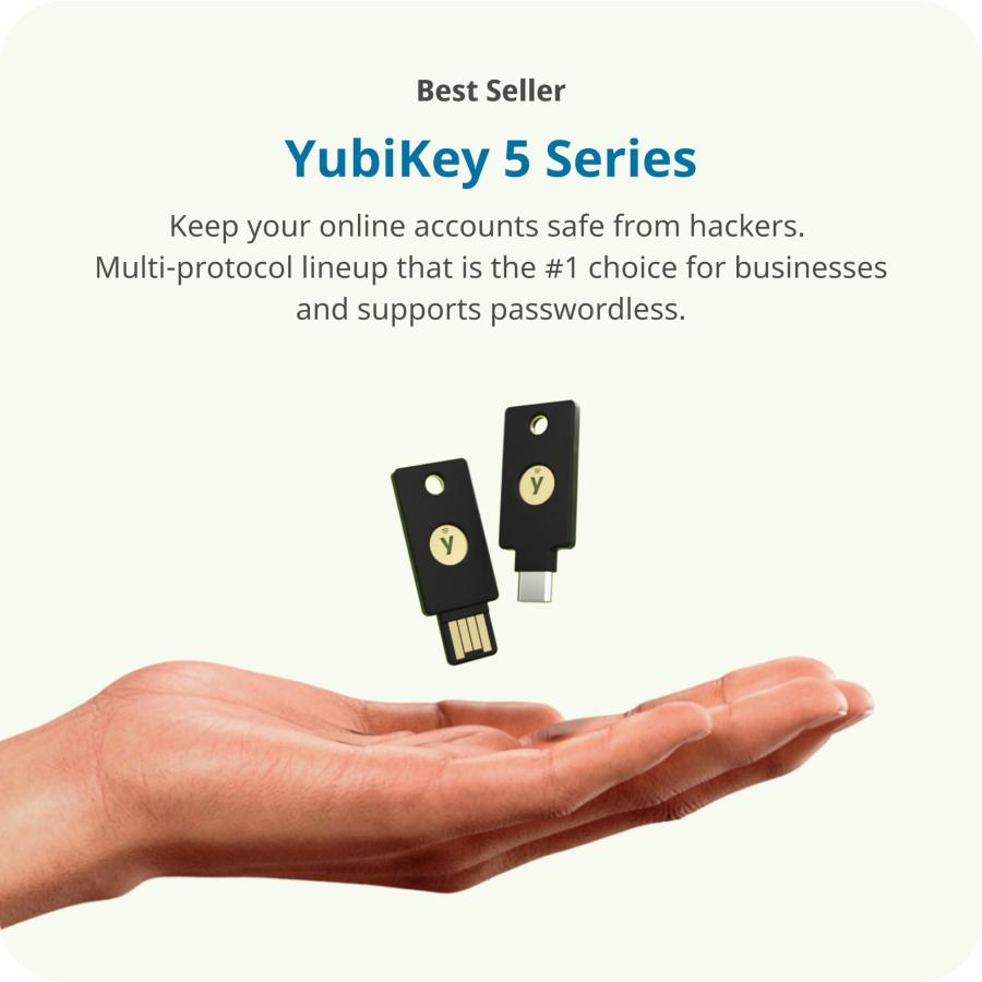 Yubico セキュリティキー YubiKey 5 NFC ログイン/U2F/FIDO2/USB-A ポート/2段階認証/高耐久性/耐衝撃性/防水_1