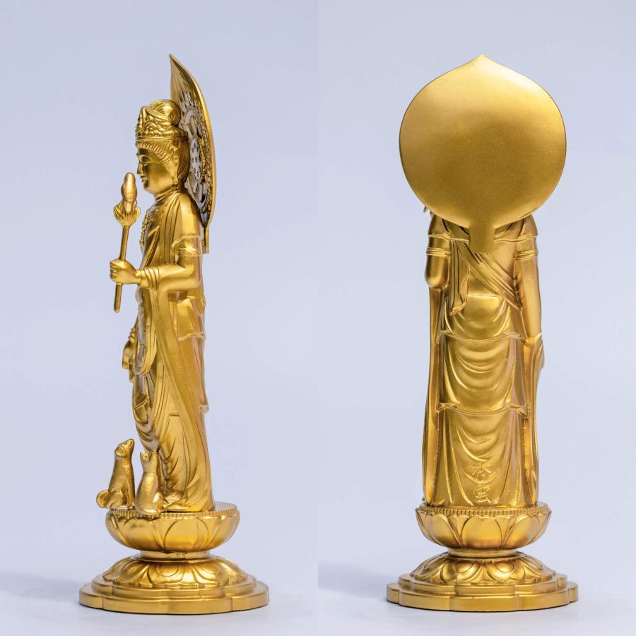 仏像 ペット観音菩薩 16cm（金色） ＿『動物守護・ペット供養』 高岡銅器(Ｐかんのん/M)_3