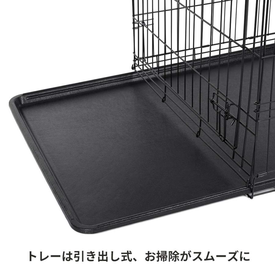 FEANDREA ペットケージ 92.5x57.5x64cm 犬ケージ ペットハウス 出入り口2つ 室内外兼用 折り畳み可 PPD36Hの画像