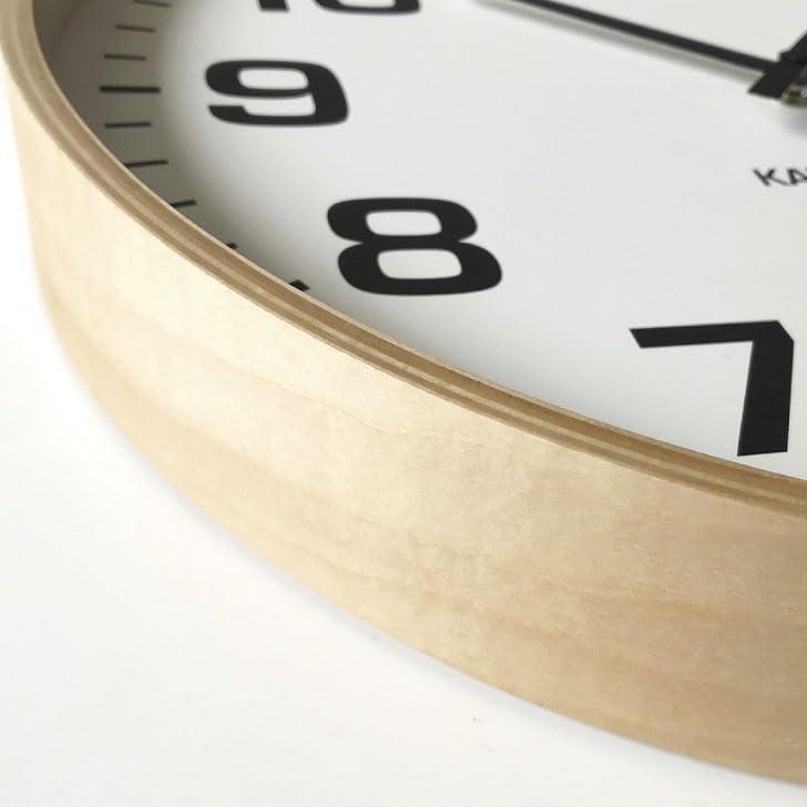 KATOMOKU plywood clock 15 ナチュラル km-92NARC 掛け時計 スイープムーブメント 直径36.2cm (電波時計)_4