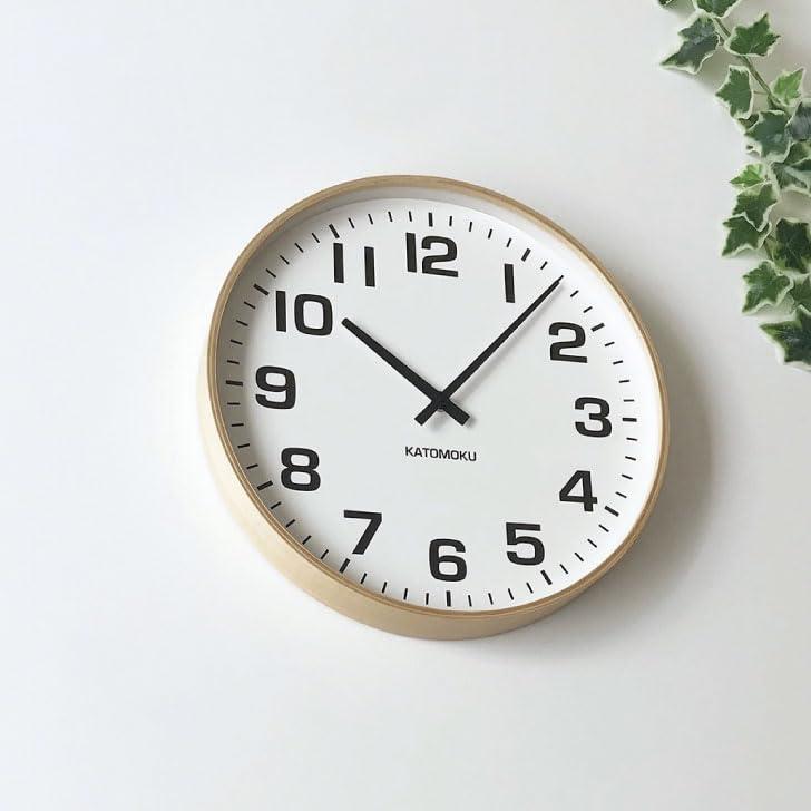 KATOMOKU plywood clock 15 ナチュラル km-92NARC 掛け時計 スイープムーブメント 直径36.2cm (電波時計)_6