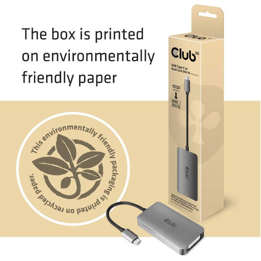 Club 3D USB Type C to DVI-D DUAL LINK Active Adapter アクティブアダプタ [HDCP ON バージ