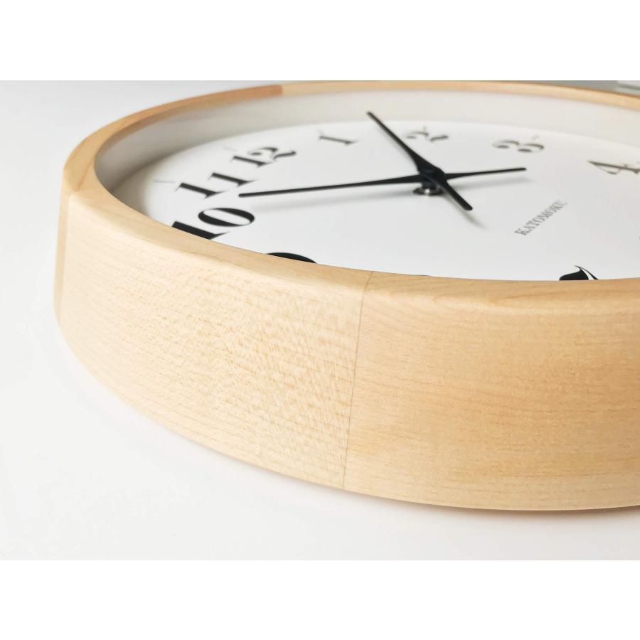 KATOMOKU muku clock 12 H.メープル 掛け時計 スイープ km-98HMRC φ306mm (電波時計)_4