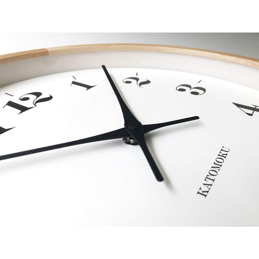 KATOMOKU muku clock 12 H.メープル 掛け時計 スイープ km-98HMRC φ306mm (電波時計)_5