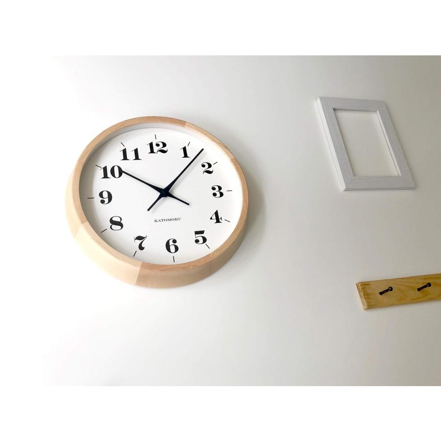 KATOMOKU muku clock 12 H.メープル 掛け時計 スイープ km-98HMRC φ306mm (電波時計)_6