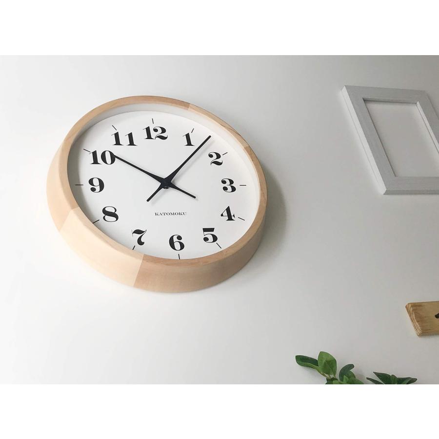 KATOMOKU muku clock 12 H.メープル 掛け時計 スイープ km-98HMRC φ306mm (電波時計)_7