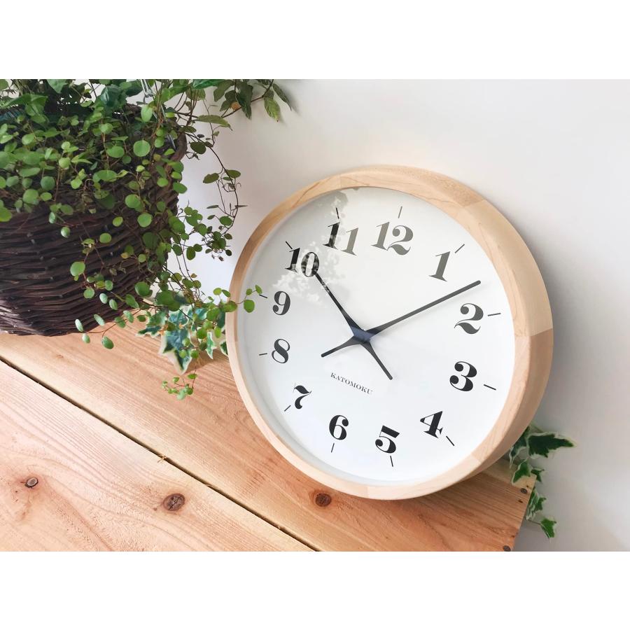 KATOMOKU muku clock 12 H.メープル 掛け時計 スイープ km-98HMRC φ306mm (電波時計)_8